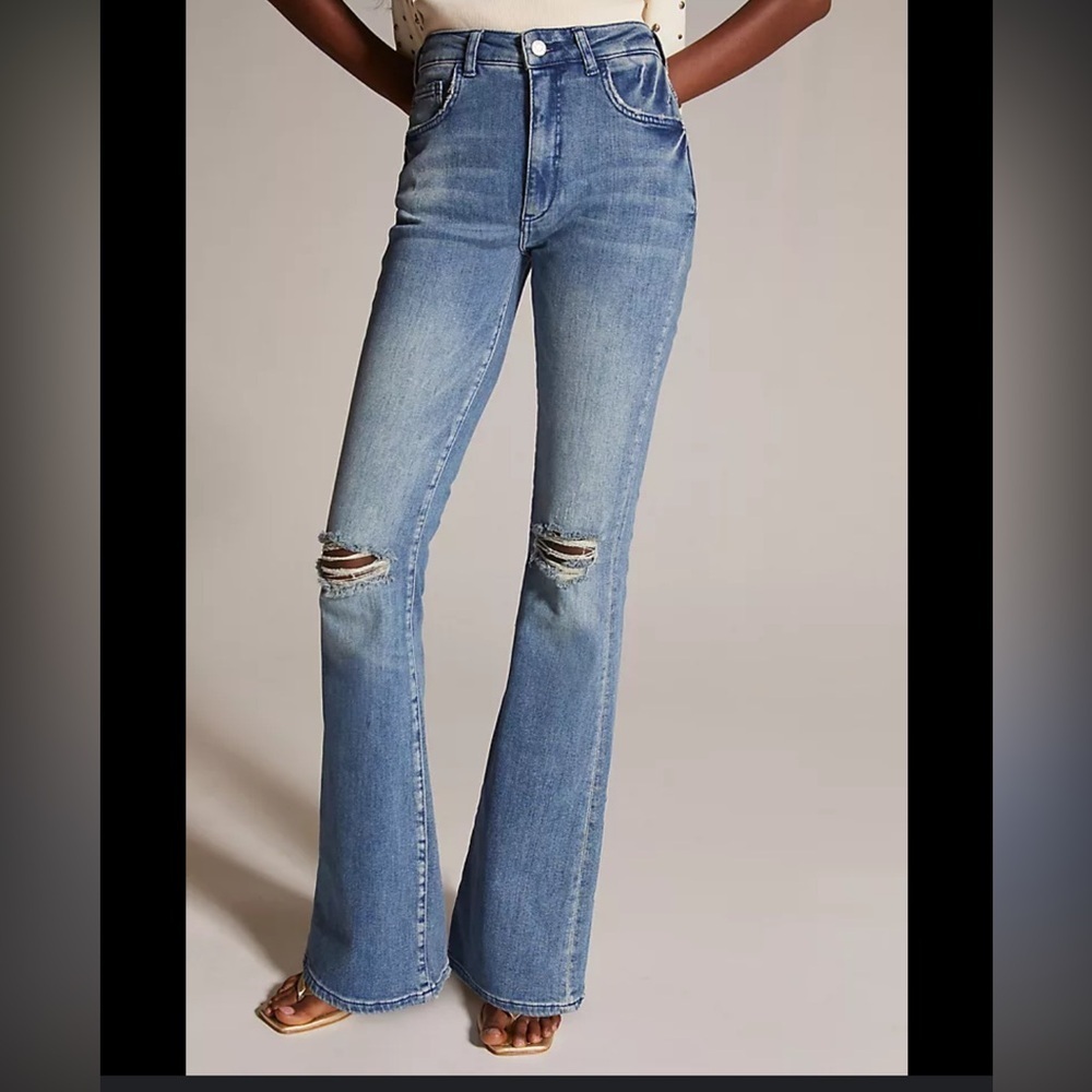 Anthropologie Pilcro The Icon Destroyed Flare Jeans 28 Bell Bottoms